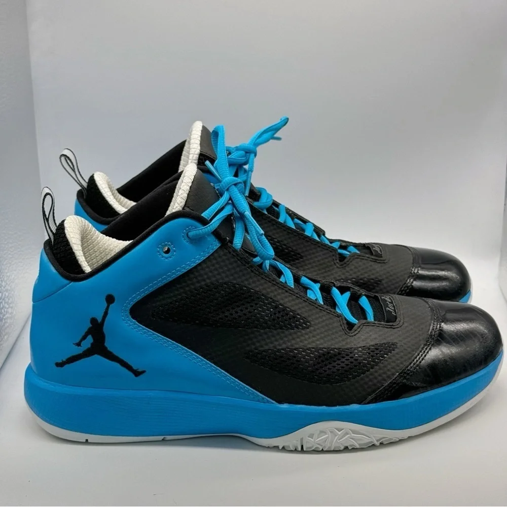 Jordan 2011 Q Flight Black Orion Blue & Black Basketball Sneakers